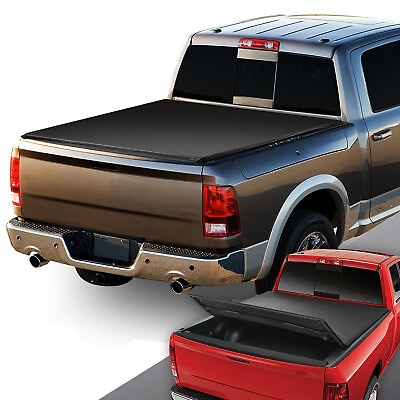 #ad For 2009 2022 Ram 1500 2500 3500 6#x27;4quot; Bed Soft Folding Tri Fold Tonneau Cover $188.88