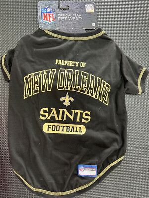 #ad Licensed NFL New Orleans Saints Team Shirt Black Pet Wear Pet Dog Large L $14.95