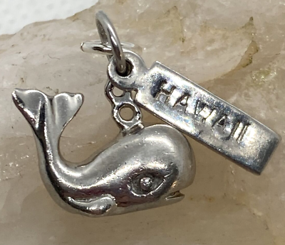 #ad Vintage CREA 925 Hawaii Puffy 3D Whale Charm Sterling Silver 2.5g Travel $18.15
