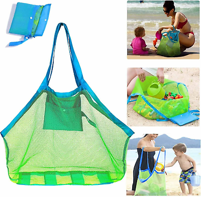 #ad Mesh Beach Bag Extra Large Beach Bags and Totes Tote Backpack Toys Towels Sand A $12.74