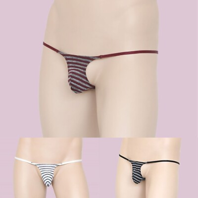 #ad Hot Sale Mens Panties Underwear 1pc Pouch Regular Sexy Wine Red Stripe $7.51