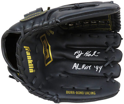 #ad Bob Hamelin Signed Franklin Black Baseball Fielders Glove w 94 AL ROY SS COA $110.26