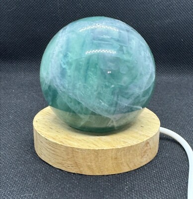 #ad Rainbow Fluorite Crystal Ball Natural 58.5mm Reiki Fluorite Sphere $30.00