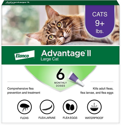 #ad Flea Spot Treatment for Cats Control Prevention Over 9 Lbs 6 Doses $51.29