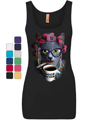 Crazy Old Cat Lady Women#x27;s Tank Top Dogs Stink Funny Kitten Cat Lover Pet Top $22.95