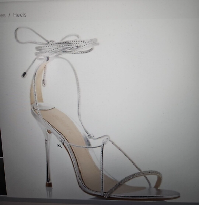 #ad SCHUTZ Adeline Crystal Cristal Silver 8.5 M heels $64.99