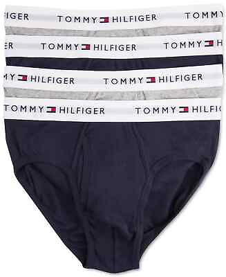 #ad Tommy Hilfiger Four Pack Classic Cotton Briefs Underwear Gray Blue 4 DR09158002 $32.97
