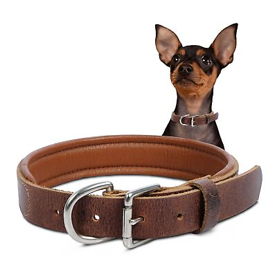 #ad Leather Dog Collar 1.3quot; Wide Adjustable Dog Leather Collar Dog Collar Leath... $26.92