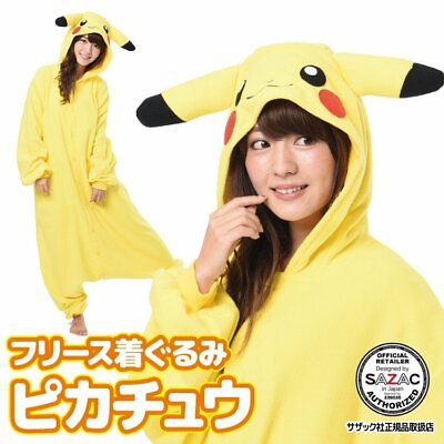 #ad SAZAC Pokemon Pikachu Fleece Costume Adult Unisex Cosplay Halloween Japan New $80.99