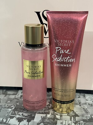 #ad New Set of Victoria#x27;s Secret Shimmer PURE SEDUCTION Body mist Perfume amp; Lotion $38.95
