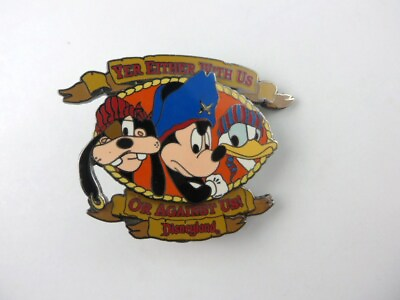 #ad Disneyland Pin Pirates Yer Either With Us Or Against Us Mickey Goofy Donald $11.25