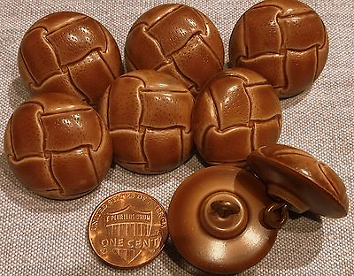 #ad 8 Large Domed Light Brown Plastic Shank Coat Buttons 1quot; 25.5mm # 8140 $10.99