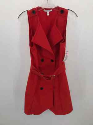 #ad Pre Owned Derek Lam 10 Crosby Orange Size 4 Wrap Knee Length Sleeveless Dress $63.19