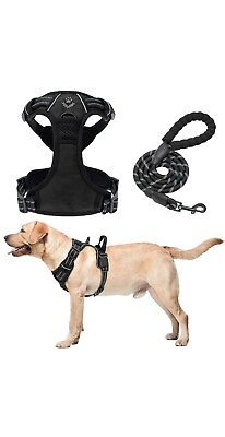 #ad Dog Harness And Leash Reflective Soft Padded No Choke Design $9.99