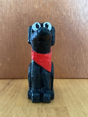 WOODEN DOG Unique Wood Carved Figurines Artisan Handmade Collectibles $18.99
