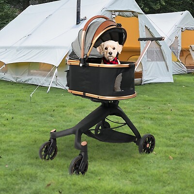 #ad LUCKYERMORE Luxury 3 in 1 Dog Stroller Carrier Cat Pet Car Seat Travel Pushchair $169.99