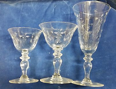 #ad Crystal Glass 3 different size Glasses 3 piece set B12 $15.63