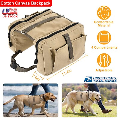 Pet Dog Backpack Hound Hiking Camping Saddle Bag Medium Large Dog Bag Portable $17.89