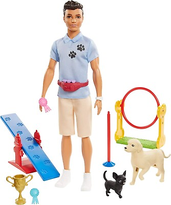 #ad Ken Dog Trainer Playset with Doll and Two Dog Figures $30.00