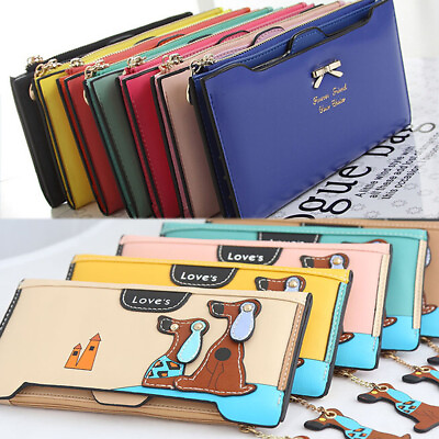 #ad Women Leather Thin Wallet Cute Bow Love‘s Purse Multi ID Credit Card Holder Gift $9.81