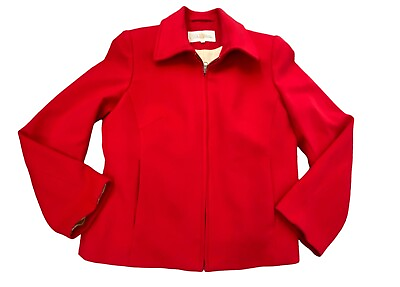 #ad Classic Peter Millar Ladies Red Wool amp; Cashmere Jacket Coat w Silk Lining Large $55.00