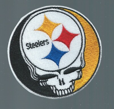 #ad NEW 3 1 2 INCH PITTSBURGH STEELERS GRATEFUL DEAD IRON ON PATCH FREE SHIP CS1 $6.99