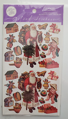 #ad Victorian Santa and Toys Retro Christmas Stickers so cute $9.99