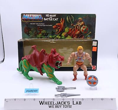 #ad He Man amp; Battle Cat 100% Complete Masters of the Universe MOTU 8 Back JCP 2 pk $1176.00