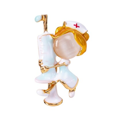 #ad White Angel Female Nurse Brooch Trendy Gender Pin Collar Badge Accessories $2.25