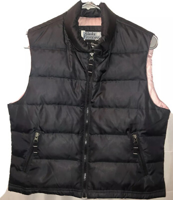#ad Women#x27;s ALASKA FRONTIER Black Down Filled Vest Size L 11 12 Girls $10.20