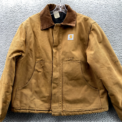 #ad Vintage Carhartt Jacket Adult Large Brown J97 Detroit Blanket Lined Workwear Men $165.85