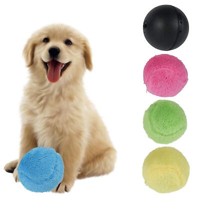 #ad Dogs Playing Plush Ball Soft Pets Interactive Rolling Ball Toys Automatic Balls $13.98