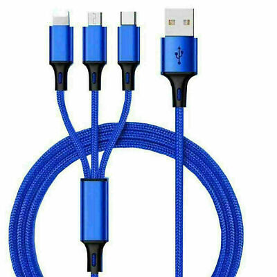 #ad 3 in 1 Fast USB Charging Cable Universal Multi Function Cell Phone Charger Cord $2.88