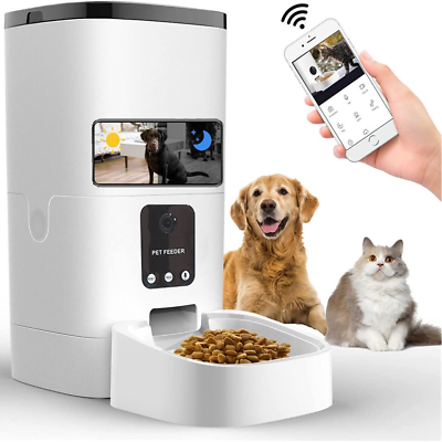#ad Pet Feeder6L Automatic Pet Feeder for Cats and Dogs1080P CameraApp ControlVo $89.17