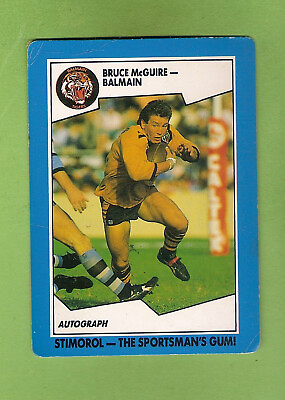 #ad 1989 STIMOROL BALMAIN TIGERS RUGBY LEAGUE CARD #16 BRUCE McGUIRE AU $5.00