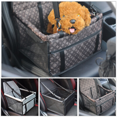 #ad Portable Pet Car Booster Seat for Dog Cat Safety Carrier Bag Pad with Seat Belt $16.10