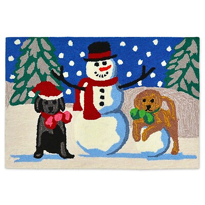 Liora Manne SNOW PUPPIES Home Doormat Christmas Indoor Outdoor Dogs Rug 20x30quot; $29.99