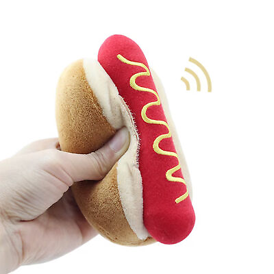#ad Squeaky Dog Toy Dog Chew Plush Hot Dog Teething Toys For Dogs Cats And Other $11.49