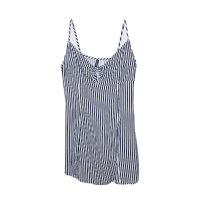 #ad Hamp;M Divided Dress Women Size Medium White Blue Striped Tie Front $15.99