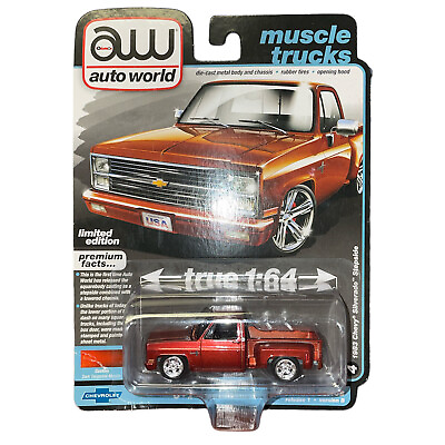 #ad Auto World Muscle Trucks 1983 Chevy Silverado Fleetside 1 64 Diecast Car Toys $13.99