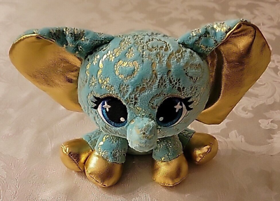 #ad Gund P.Lushes Pets Turquoise Gold Elephant Bella L’Phante Plush Stuffed Animal $12.99