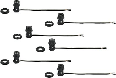 #ad Pack of 6 Candelabra Base E12 Sockets w Screw Rings 8quot; Wire Leads #LP1970 $10.99