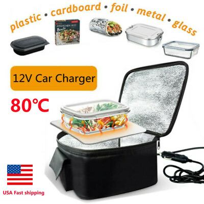 #ad Portable Food Heating Lunch Box 110V 12V Electric Warmer Lunch Bag Car Home USA $20.99