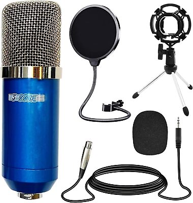 #ad 5Core Pro Condenser Microphone Mic w Tripod Stand For Game Chat Audio Recording $19.99