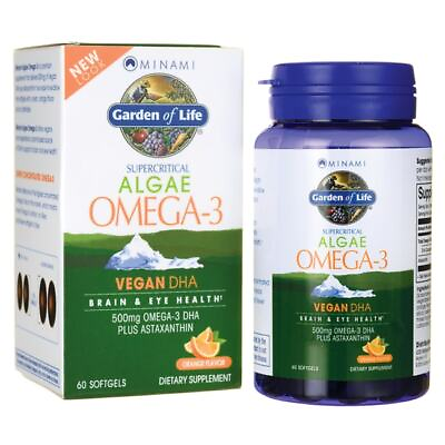 #ad Minami Nutrition Supercritical Algae Omega 3 Vegan Dha Orange Flavor 60 Sgels $37.80
