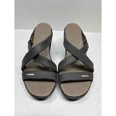 #ad Crocs Cyprus IV Heel Sandals Womens Espresso Mushroom Shoes 14558 Size 9 $34.95
