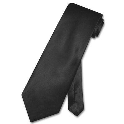 #ad Biagio 100% SILK NeckTie Solid BLACK Color Mens Neck Tie $17.95