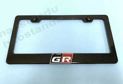 #ad 1x GR Gazoo Racing 3D Emblem Real 3K TwillWeave CARBON FIBER License Plate Frame $40.00