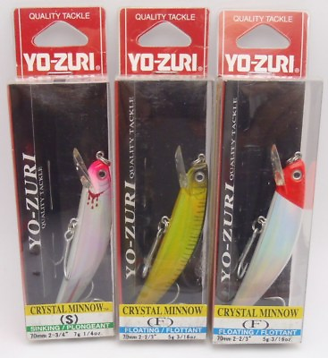 #ad 1pc Crystal Minnow Bass Fishing Lure 70mm Choose Colour and Type $22.99