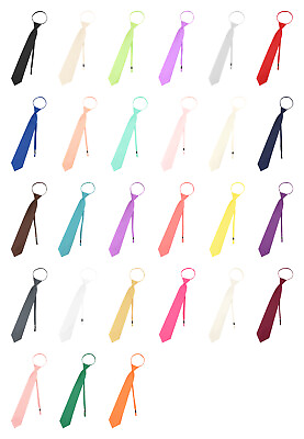 #ad Vesuvio Napoli PreTied Men#x27;s Necktie Solid Color Mens Adjustable Zipper Neck Tie $9.51